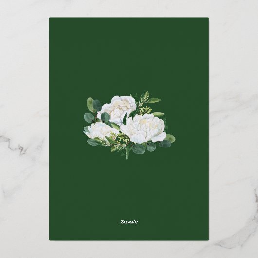 Emerald Green Princess Quinceanera Gold Folieneinladung (Rückseite)