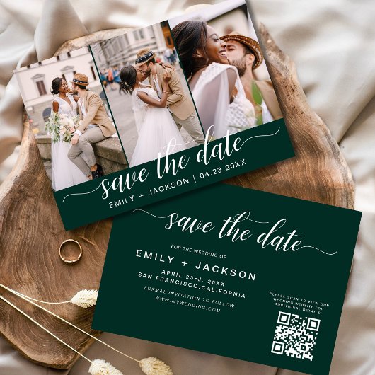 Emerald Green QR Code - Save the Date 3 Foto