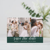 Emerald Green QR Code - Save the Date 3 Foto (Stehend Vorderseite)