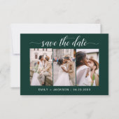 Emerald Green QR Code - Save the Date 3 Foto (Vorderseite)