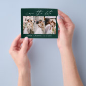 Emerald Green QR Code - Save the Date 3 Foto Flyer (Gruppe)
