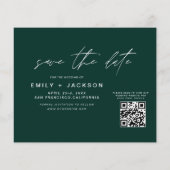 Emerald Green QR Code - Save the Date 3 Foto Flyer (Hinten)