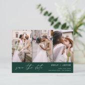 Emerald Green QR Code Save the Date 4 Foto (Stehend Vorderseite)