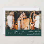 Emerald Green QR Code Save the Date 4 Foto (Vorderseite)