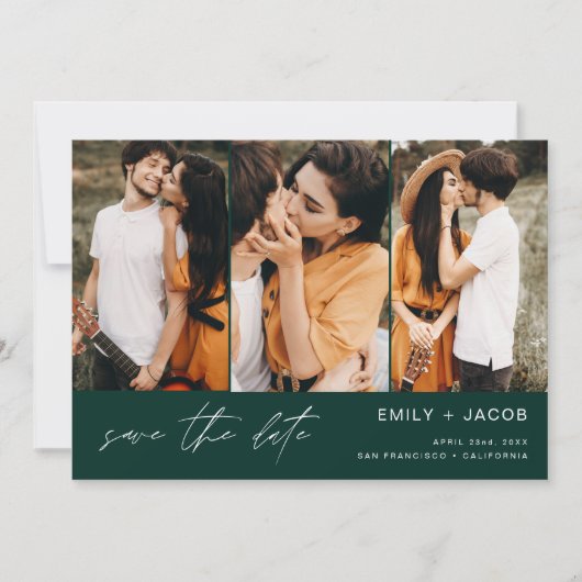Emerald Green QR Code Save the Date 4 Foto (Vorderseite)