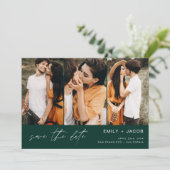 Emerald Green QR Code Save the Date 4 Foto (Stehend Vorderseite)