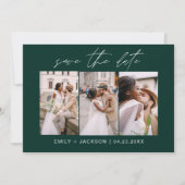 Emerald Green QR Code Save the Date Modernes 3 Fot (Vorderseite)