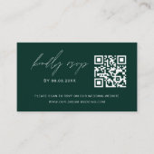 Emerald Green QR Code UAWG Wedding Website Begleitkarte (Vorderseite)