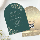 Emerald Green QR Code Wedding Einladung