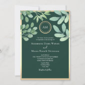 Emerald Green QR Code Wedding Einladung (Vorderseite)
