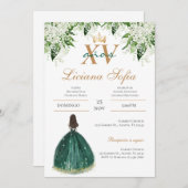 Emerald Green Quinceanera Invitation Einladung (Vorne/Hinten)
