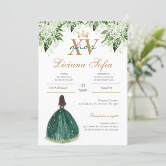 Emerald Green Quinceanera Invitation Einladung