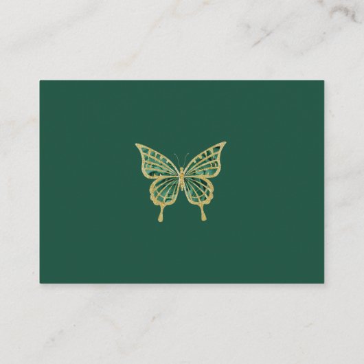 Emerald Green Quinceanera Kronprinzessin UAWG Begleitkarte (Rückseite)