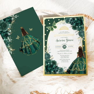 Emerald Green Quinceanera Mis Quince 15 Anos Folieneinladung