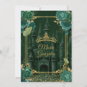 Emerald Green Quinceañera Princess Butterfly Einladung (Rückseite)