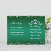 Emerald Green Quinceanera-Programm (Stehend Vorderseite)