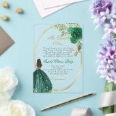 Emerald green Quinceanera Silhouette Acryleinladungen (In Situ (Hochzeit))