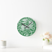 Emerald Green Rabbit Bunny Cotattcore Folk Runde Wanduhr (Zuhause)