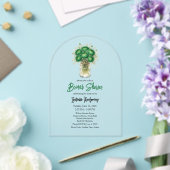 Emerald Green Ranunculus Mason Jar Bridal Shower Acryleinladungen (Insitu (Hochzeit))