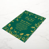 Emerald Green Real Gold Foil Blues Hochzeit Folieneinladung (Gedreht)