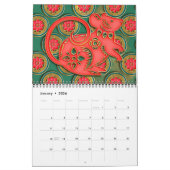 Emerald Green Red Gold 12 chinesische Zodiac-Zeich Kalender (Jan 2026)