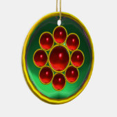 EMERALD GREEN;RED RUBY GEMSTONE MON KERAMIKORNAMENT (Rechts)