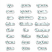 Emerald Green Retro Pantry Labels (Vorderseite)