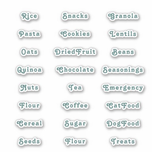 Emerald Green Retro Pantry Labels (Vorderseite)