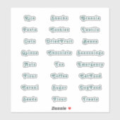 Emerald Green Retro Pantry Labels (Blatt)