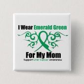 Emerald Green Ribbon (Mama) - Leberkrebs Button (Vorderseite)