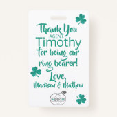 Emerald Green Ring Bearer Security Abzeichen Ausweis (Rückseite)