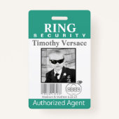 Emerald Green Ring Bearer Security Abzeichen Ausweis (Vorderseite)
