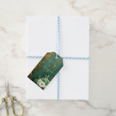 Emerald Green Romantic Floral Wedding Geschenkanhänger (Mit Garn)