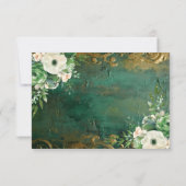 Emerald Green Romantic Floral Wedding RSVP Card Karte (Rückseite)