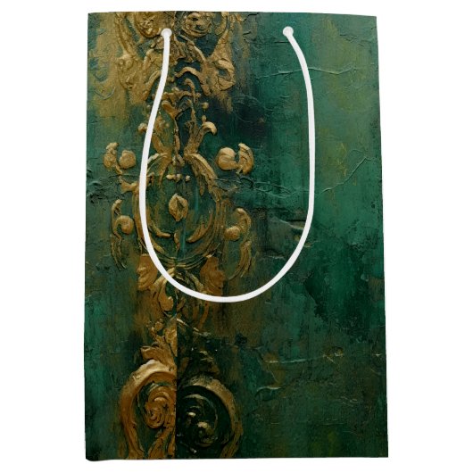 Emerald Green Romantic Wedding Mittlere Geschenktüte (Vorderseite)