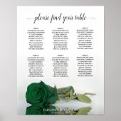 Emerald Green Rose 6 Table Wedding Chart Poster (Vorne)