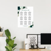 Emerald Green Rose 9 Tabelle Hochzeitstabelle Poster (Heimbüro)