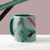 Emerald Green Rose Art Deco Abstrakt mit Initialen Tasse