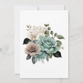 Emerald Green Rose Beige Foilage Hochzeit Einladung (Rückseite)