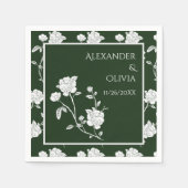 Emerald Green Rose Brautparty Napkins Serviette (Vorderseite)
