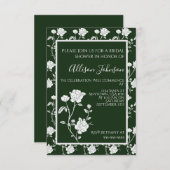 Emerald Green Rose Bridal Dusche Einladung (Vorne/Hinten)