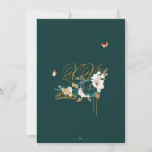 Emerald Green Rose Butterfly Tiara Quinceanera Einladung (Rückseite)