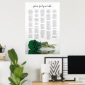 Emerald Green Rose Chic Alphabetic Seekarte Poster (Heimbüro)