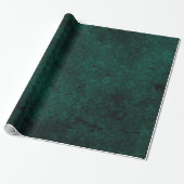 Emerald Green Rose Damask Goth Wrapping Paper Geschenkpapier (Ungerollt)