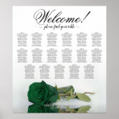 Emerald Green Rose Elegant 17 Table Seating Chart Poster (Vorne)