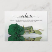 Emerald Green Rose Elegant Wedding Website Begleitkarte (Vorderseite)