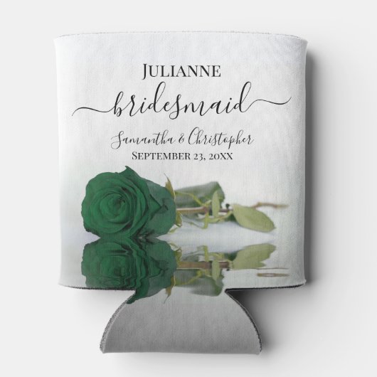 Emerald Green Rose Elegante Hochzeit von Bridesmai Dosenkühler (Rückseite)