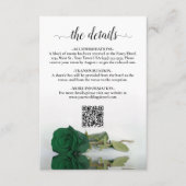 Emerald Green Rose Elegante Wedding Details QR Cod Begleitkarte (Vorderseite)