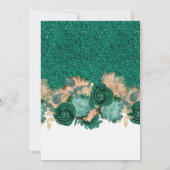 Emerald Green Rose Gold Butterflies Sweet 16 Einladung (Rückseite)