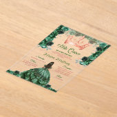 Emerald Green Rose Gold Crown Mis Quince Acryleinladungen (Ablage )